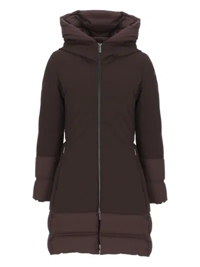 Rrd Hooded Padded Coat In Brown