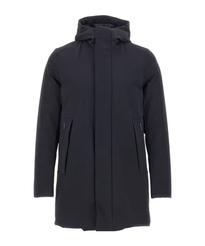 Rrd Hooded Surflex Parka Coat In Black