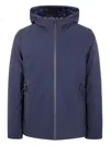 Rrd Minimalist Deep Blue Hooded Jacket With Zippered Pockets In Blue