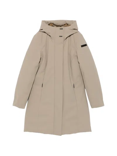 Rrd Hooded Zip-up Coat In Neutral