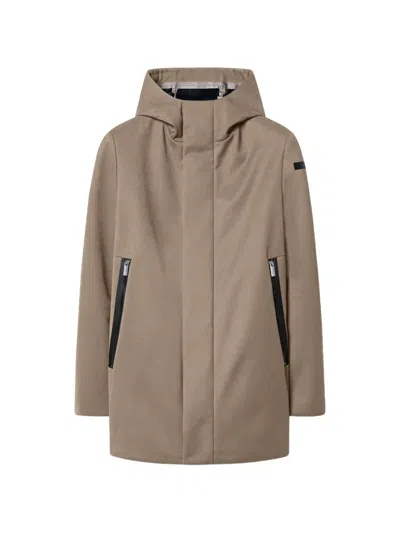 Rrd Hut Hooded Zip-fastening Jacket In Neutral