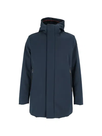Rrd Hut Thermo Hooded Coat In Blue