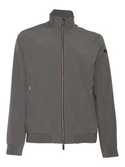 Rrd Modern High Collar Zip Jacket With Streamlined Silhouette In Gray