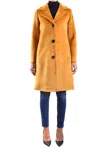 Rrd Woman Coat Ocher Size 4 Polyester, Elastane In Beige