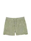 Rrd Leaf-print Drawstring Shorts In Green