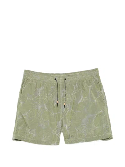 Rrd Leaf-print Drawstring Shorts In Green