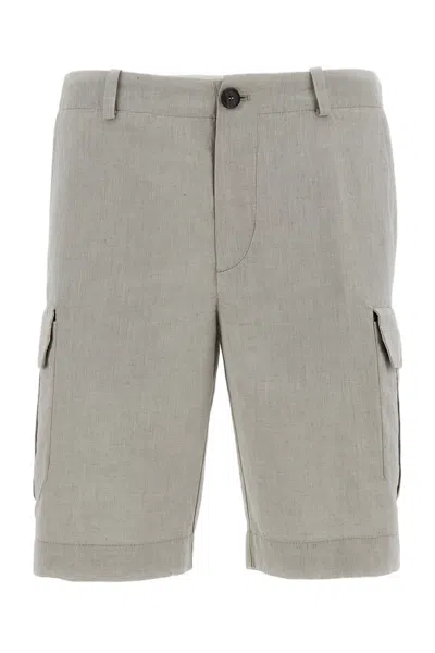 Rrd Linen-cotton Canvas Cargo Shorts In Gray