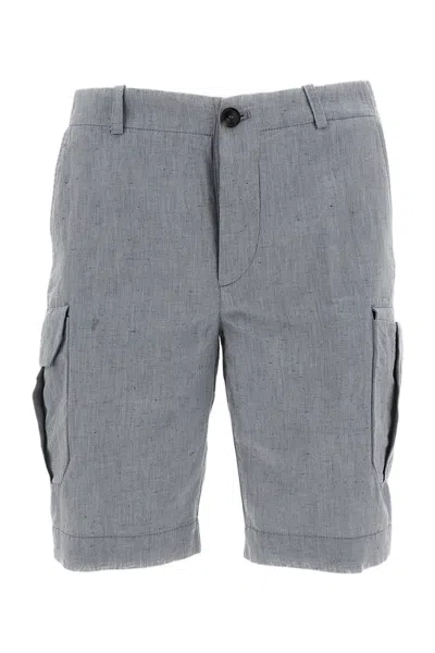 Rrd Linen-cotton Canvas Cargo Shorts In Gray