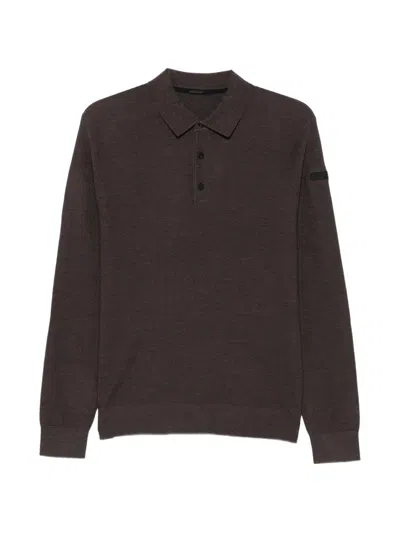 Rrd Long-sleeve Polo Sweater In Brown