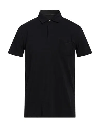 Rrd Man Polo Shirt Black Size 40 Cotton, Elastane