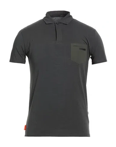 Rrd Man Polo Shirt Charcoal Size 36 Cotton, Elastane In Gray
