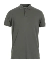 Rrd Man Polo Shirt Military Green Size 38 Cotton, Polyamide, Elastane In Gray