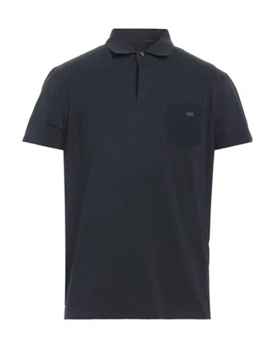 Rrd Man Polo Shirt Navy Blue Size 46 Cotton, Elastane