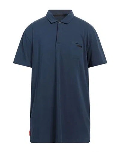 Rrd Man Polo Shirt Navy Size 48 Cotton, Elastane In Navy