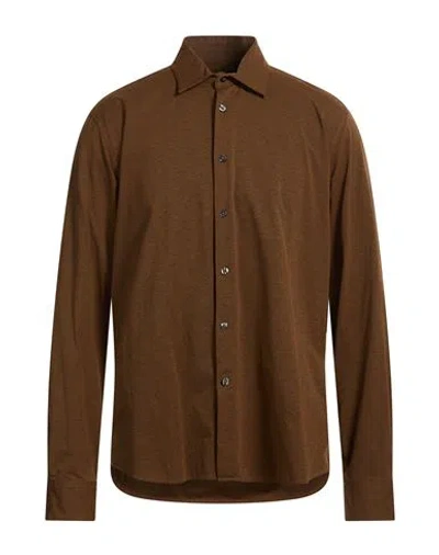 Rrd Man Shirt Brown Size 42 Polyamide, Elastane