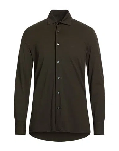 Rrd Man Shirt Military Green Size 40 Cotton, Polyamide, Elastane In Black