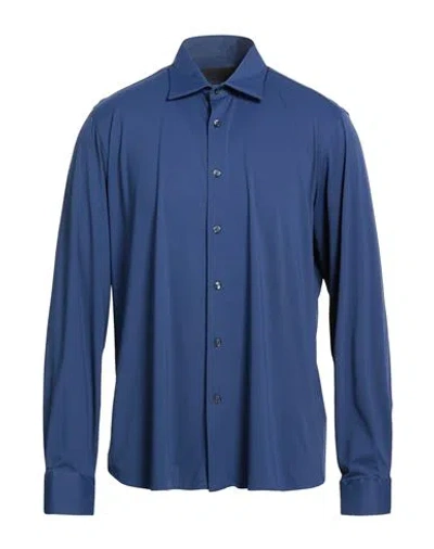 Rrd Man Shirt Navy Size 44 Polyamide, Elastane In Blue