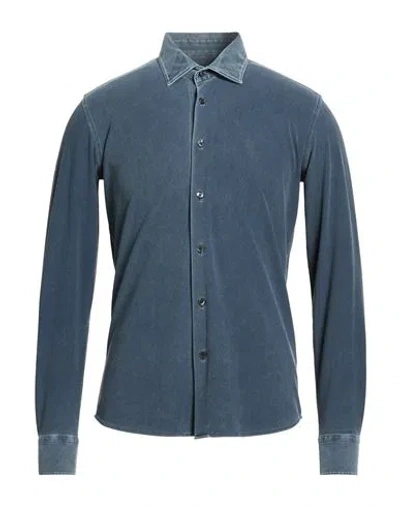 Rrd Man Shirt Slate Blue Size 46 Polyamide, Elastane