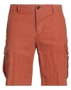Rrd Man Shorts & Bermuda Shorts Orange Size 36 Linen In Multi