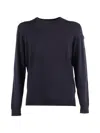 Rrd Round Knit Sweater With Contrasting Hem Detail In Black