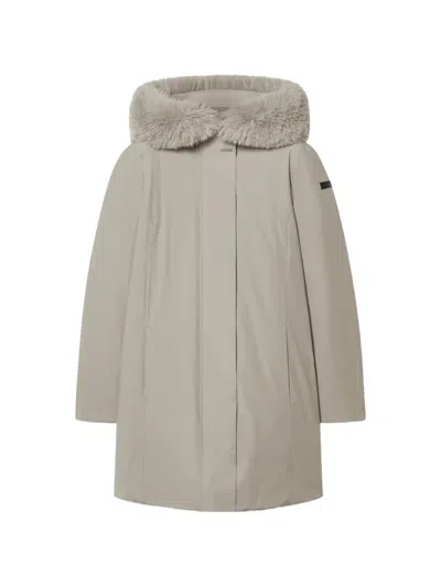 Rrd Montecristo Faux-fur Trim Coat In Neutral