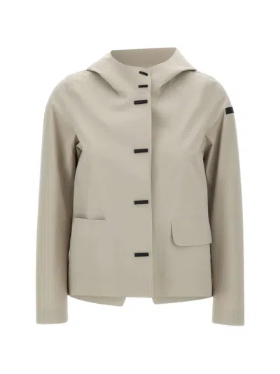 Rrd Montecristo Hooded Button Jacket In Neutral