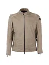Rrd Suede-effect Stretch Technical Biker Jacket In Neutral