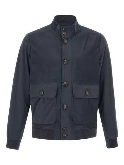 Rrd Nabucco Button-up Bomber Jacket In Blue