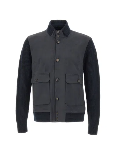 Rrd Nabucco Panelled Cardigan In Blue