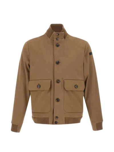 Rrd Nabucco Ribbed-trim Jacket In Brown