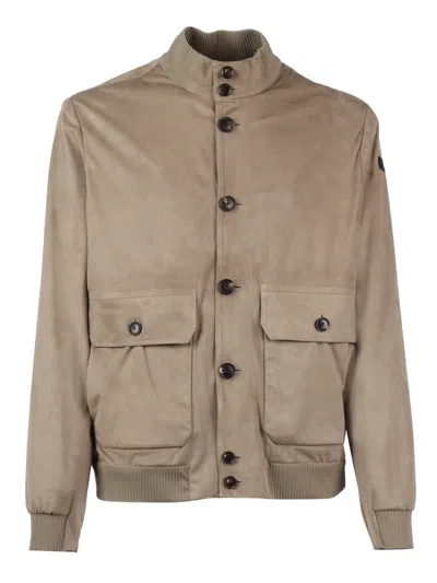 Rrd Nabucco Val Suede Textured Casual Jacket In Brown