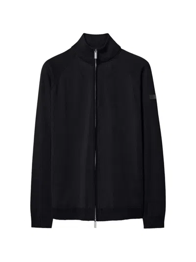 Rrd New Amos Zip-fastening Raglan-sleeve Cardigan In Black