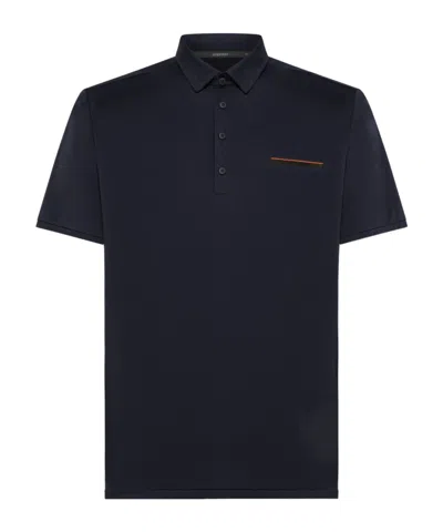 Rrd Oxford Pocket Polo In Blue Black