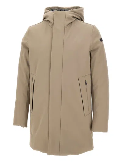 Rrd Padded Fixed-hood Coat In Neutral