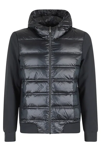 Rrd Winter Duck Hood Zip Soft Jacket In Grey