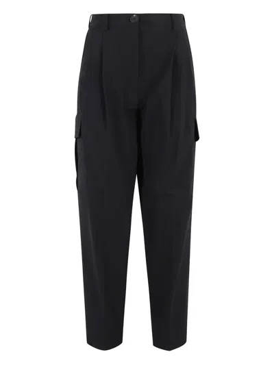 Rrd Pleated Cargo Pants In Blue