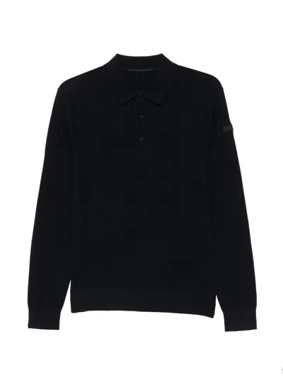 Rrd Polo-collar Long-sleeve Sweater In Black