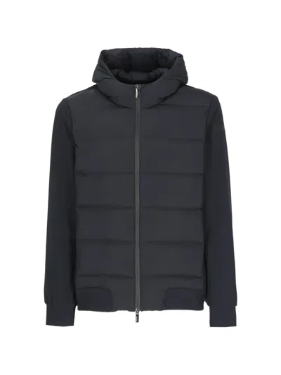 Rrd Quilted Hooded Jacket In Black