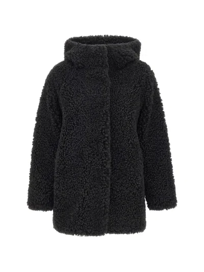 Rrd Reversible Hooded Coat In Black
