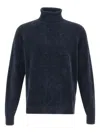 Rrd Ribbed-collar Turtleneck Sweater In Blue