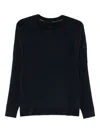 Rrd Ribbed Knit Sweater With Classic Crew Neckline In Black