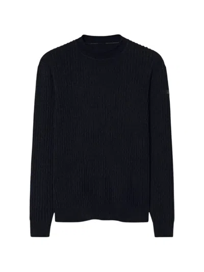 Rrd Ribbed-knit Crew-neck Sweater In Blue