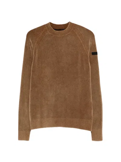 Rrd Ribbed-knit Raglan-sleeve Sweater In Brown