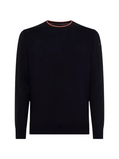 Rrd Ribbed-trim Logo-patch Sweater In Blue