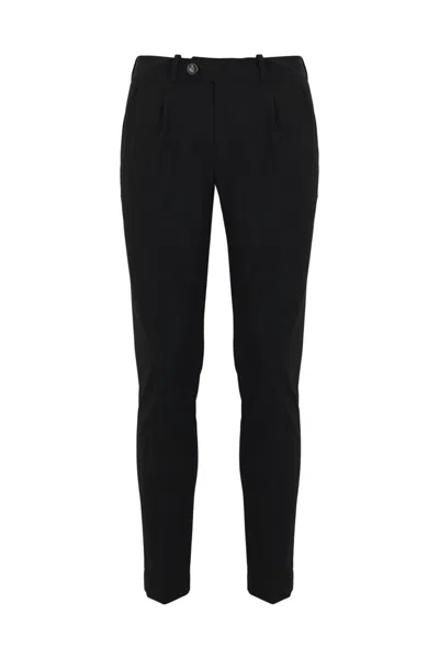 Rrd - Roberto Ricci Design Chino Trousers In Technical Fabric With Pleats In Blue Black