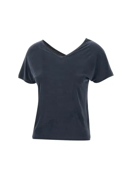 Rrd - Roberto Ricci Design Cupro Fabric T-shirt In Blue Black