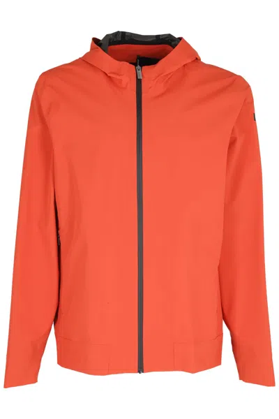 Rrd - Roberto Ricci Design Fleece Summer Urban Zip Hood In Arancio