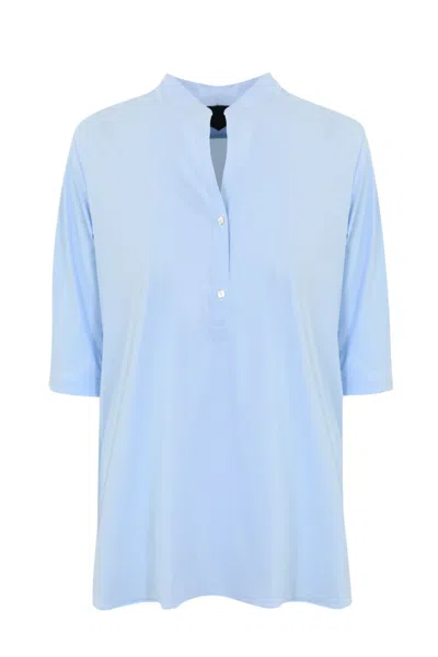 Rrd - Roberto Ricci Design Kor Wom Jacquard Oxford Shirt In Celeste