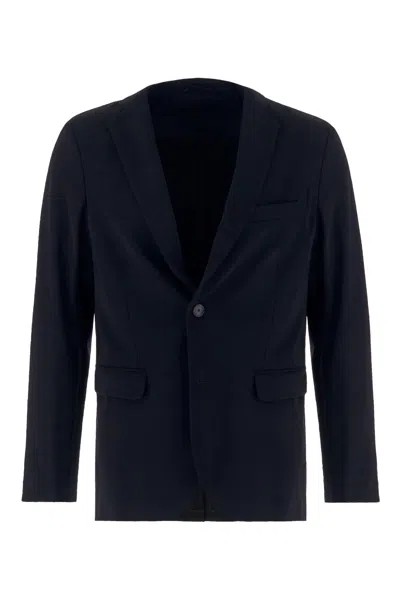 Rrd - Roberto Ricci Design Midnight Blue Stretch Polyester Blazer In 10