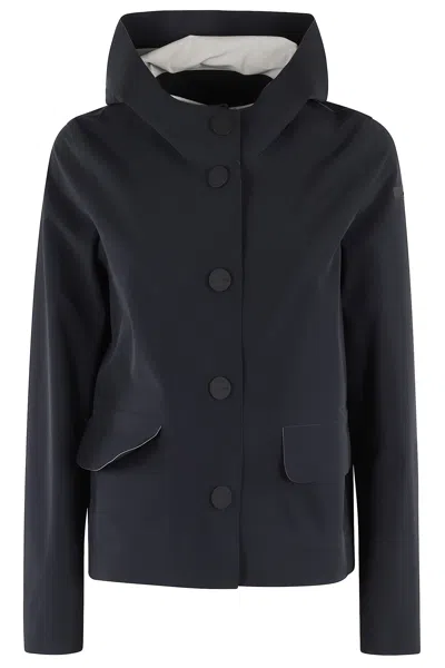 Rrd - Roberto Ricci Design Montecristo Color Hood Wom Jkt In Blue Black